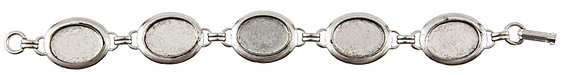 Nunn Design Antique Silver (plated) Small Oval Bezel Bracelet 18x13mm