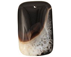 Black & White Agate Rectangle Pendant 35x55mm