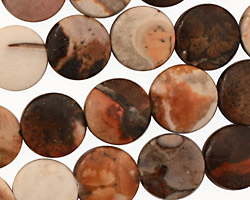 Conglomerate Jasper Puff Coin 12mm