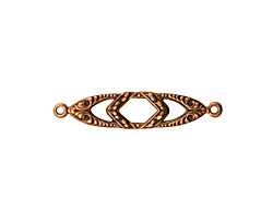 Stampt Antique Copper (plated) Baroque Marquise Connector 28x6mm