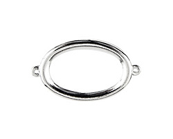 Nunn Design Sterling Silver (plated) Grande Oval Connector 44x25mm