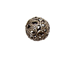 Stampt Antique Pewter (plated) Filigree Ball 14mm