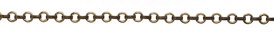 Antique Gold (plated) Ring w/Ribbed Connector Chain