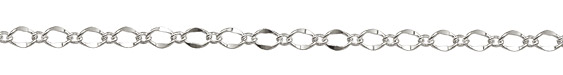 Silver (plated) Long & Short Half Flat Curb Chain