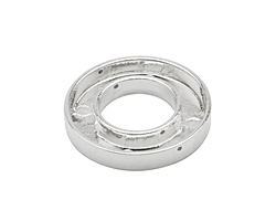 Silver (plated) Open Smooth Round (1 channel, 4 hole) Katiedids 25mm
