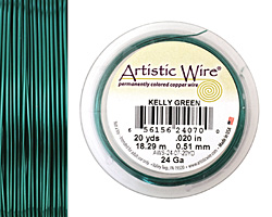Artistic Wire Kelly Green 24 gauge, 10 yards