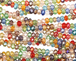 Multi Crystal Faceted Rondelle 3mm