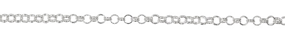 Silver (plated) Every Other Etched Link Double Cable Chain