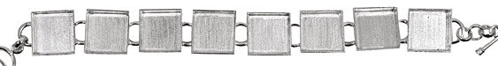 Silver (plated) Square Bezel Link Bracelet 17mm