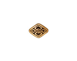 TierraCast Antique Gold (plated) Long Celtic Diamond Bead 11x8mm