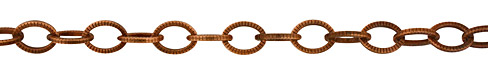Antique Copper (plated) Large Flat Oval Etched Cable Chain