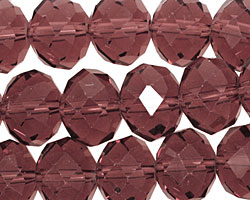 Raspberry Mocha Crystal Faceted Rondelle 14mm