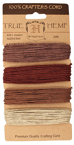 Shades of Bronze Hemp Twine 20 lb, 29.8 ft x 4 colors