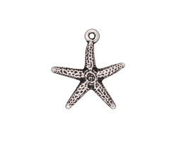 TierraCast Antique Silver (plated) Starfish Charm 17x20mm