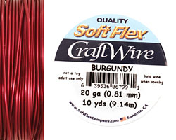 Soft Flex Burgundy Craft Wire 20 gauge, 10 yards