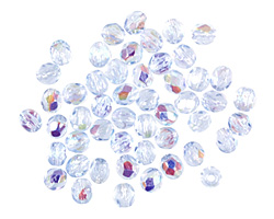 Czech Fire Polished Glass Light Sapphire AB Round 3mm