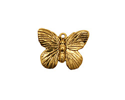 Stampt Antique Gold (plated) Butterfly Charm 19x15mm