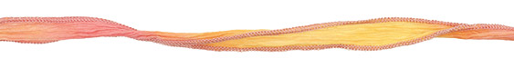 Pineapple Pink Hand Dyed 100% Silk Ribbon 1/2"