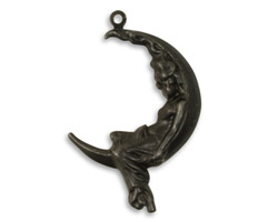 Vintaj Arte Metal Moon Maiden Pendant 20x38mm