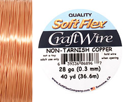 Soft Flex Non-Tarnish Copper Craft Wire 28 gauge, 40 yards