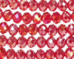 Garnet AB Crystal Faceted Rondelle 8mm
