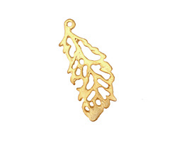 Ezel Findings Gold (plated) Chestnut Oak Leaf Pendant 11x27mm