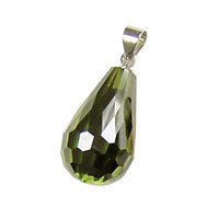 Fern Faceted Teardrop w/ bail 12x20mm