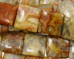 Crazy Lace Agate (red) Puff Square 14mm