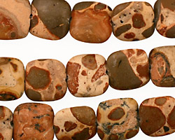 African Brown Rhyolite Puff Square 12mm