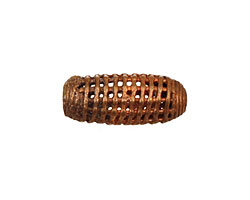 African Brass Small Cage Rice 22-24x10-11mm