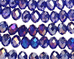 Cobalt AB Crystal Faceted Rondelle 8mm