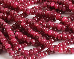 Ruby (color enhanced) Rondelle 3-4mm
