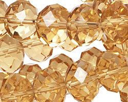 Light Topaz Crystal Faceted Rondelle 14mm