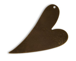 Vintaj Natural Brass Artisan Heart Altered Blank 24x36mm