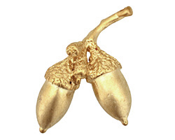 Ezel Findings Gold (plated) Acorn Branch Pendant 25x30mm