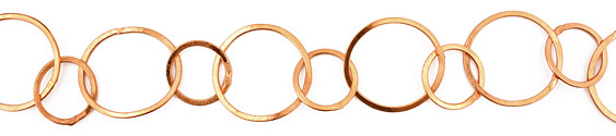 Handmade Copper Flat Large & Medium Ring Chain