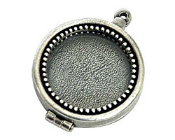 Nunn Design Antique Silver (plated) Small Beaded Locket 30mm
