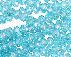Aquamarine AB Crystal Faceted Rondelle 6mm