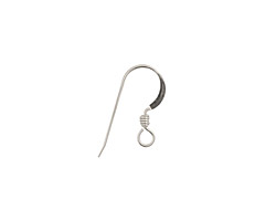 Sterling Silver Flat w/ Coil Ear Wire