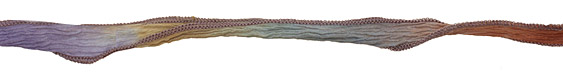 Kaleidoscope w/ Gray Edges Hand Dyed 100% Silk Ribbon 1/2"