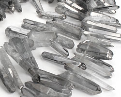 Metallic Coated Quartz Faceted Stick Drop 4-11x18-46mm