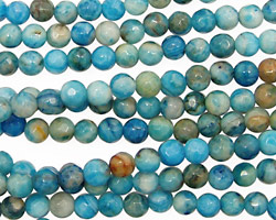 Larimar Blue Crazy Lace Faceted Round 4mm