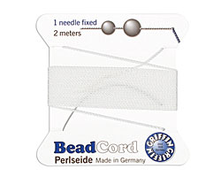 White Griffin Nylon Beading Cord Size 4, 2 meters