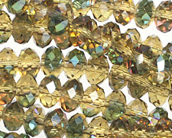Iris Chartreuse Crystal Faceted Rondelle 6mm