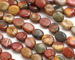 Red Creek Jasper Flat Oval 10x8mm