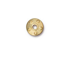 TierraCast Gold (plated) Large Hole Rivet Bead Cap 4x11mm