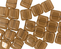 Czech Glass Smoky Topaz Square 9mm