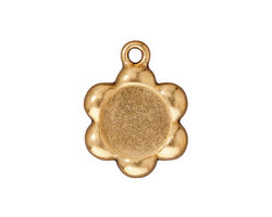 TierraCast Antique Gold (plated) Flower Frame Drop 17x23mm