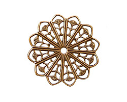 Stampt Antique Copper (plated) Ginkgo Filigree 27mm