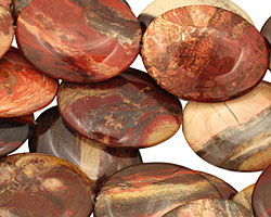 Apple Jasper Flat Oval 40x30mm